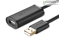 Cáp USB nối dài 15m có chíp khuếch đại Ugreen 10323 chính hãng