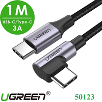 Cáp USB type-C dài 1M sạc và truyền dữ liệu đầu bẻ góc 90 độ chính hãng Ugreen 50123 cao cấp