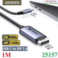 Cáp USB Type-C Thunderbolt ra Displayport 1.4 dài 1M hỗ trợ độ phân giải 8K@60Hz Ugreen 25157