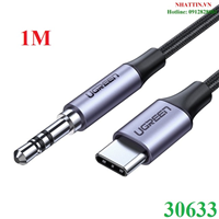 Cáp USB type-C to Audio 3.5mm có Microphone, dài 1M UGREEN 30633 (màu đen)