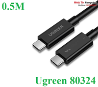 Cáp USB Type-C to USB Type-C Thunderbolt 3 dài 0.5m Ugreen 80324 hỗ trợ 5K@60Hz và sạc PD 100w