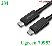 Cáp USB Type-C to USB Type-C Thunderbolt 3 dài 2m Ugreen 70952 hỗ trợ truyền hình ảnh 5K@60Hz