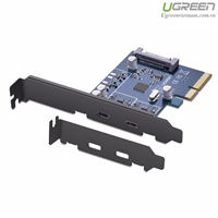 Card PCI Express sang 2 cổng USB 3.1 Type-C Ugreen 30773 chính hãng