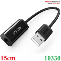 Card sound USB 2.0 to 3.5mm Mic & Loa Ugreen 10330 cao cấp (Đen)