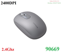 Chuột không dây dùng cho máy tính, laptop chất liệu nhựa ABS, màu xám Ugreen 90669 cao cấp