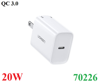 Củ sạc nhanh 20W USB Type-C Hỗ trợ QC 3.0 Ugreen 70226 cao cấp