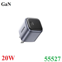Củ sạc nhanh GaN Nexode Mini 20W cổng USB Type-C Ugreen 55527/X512 cao cấp (US Plug không gập)