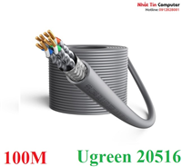 Cuộn cáp mạng Cat7s FTP băng thông 10GB 23AWG dài 100M Ugreen 20516 cao cấp (Màu Xám)