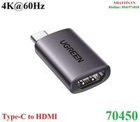 Đầu chuyển đổi USB Type-C Thunderbolt 3 sang HDMI hỗ trợ 4K@60Hz Ugreen 70450 cao cấp