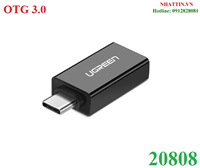 Đầu chuyển đổi USB Type-C to USB 3.0 (OTG) Ugreen 20808 cao cấp (Đen)