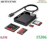 Đầu đọc thẻ nhớ USB Type-C 4 in 1 SD/TF/CF/MS cho điện thoại, máy tính Ugreen 15306 cao cấp