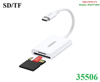 Đầu đọc thẻ SD/TF USB 3.0 chuẩn Type-C Ugreen 35506 cao cấp (hỗ trợ thẻ 2TB)