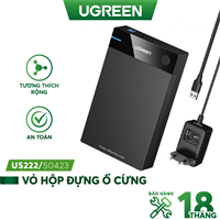 Hộp đựng ổ cứng 3,5 inch Sata/ USB 3.0 hỗ trợ 10TB Ugreen 50423 cao cấp
