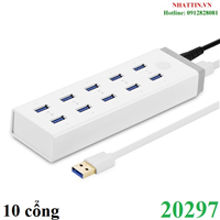 Hub đa chức năng 10 cổng USB 3.0 Ugreen 20297 kèm sạc điện thoại, máy tính bảng...
