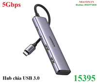 Hub USB 3.0 Type-C ra 4 cổng USB-A & USB-C tốc độ 5Gbps Ugreen 15395 cao cấp