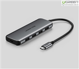 Hub USB Type-C ra 4 cổng USB 3.0 hỗ trợ cổng USB-C cấp nguồn chính hãng Ugreen 50980 cao cấp