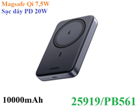 Pin sạc dự phòng không dây 10000mAh PD20W Magsafe Qi 7,5W Ugreen 25919/PB561 cao cấp