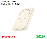 Pin sạc dự phòng không dây Magnetic 10000mAh PD20W Magsafe Qi 7.5W Ugreen 25208 cao cấp