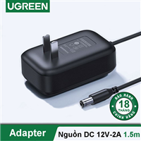 Power Adapter đổi nguồn DC 12V-2A màu đen Ugreen 20359 cao cấp