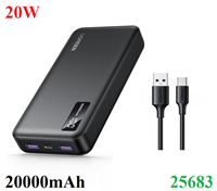 Sạc dự phòng 20W dung lượng 20000mAh sạc nhanh 3 cổng PD 3.0 Ugreen 25683 cao cấp