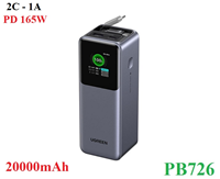 Sạc dự phòng Nexode PD 165W dung lượng 20000mAh Ugreen PB726/55987B cao cấp (cáp rút liền)