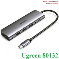 Thiết bị mở rộng 6 in 1 USB Type-C to HDMI/ Hub USB 3.0/ Audio 3.5mm/ Sạc PD 100W Ugreen 80132