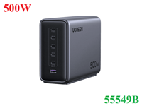 Trạm sạc nhanh để bàn Nexode 500W GaN, với 6 cổng sạc USB-C, USB-A Ugreen 55549B cao cấp